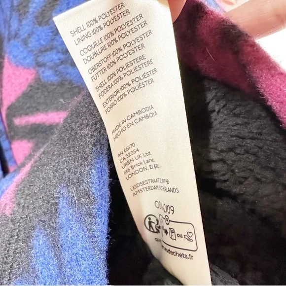 Free People This Love Black and Pink Floral Sherpa lined Coat - Picture 16 of 16